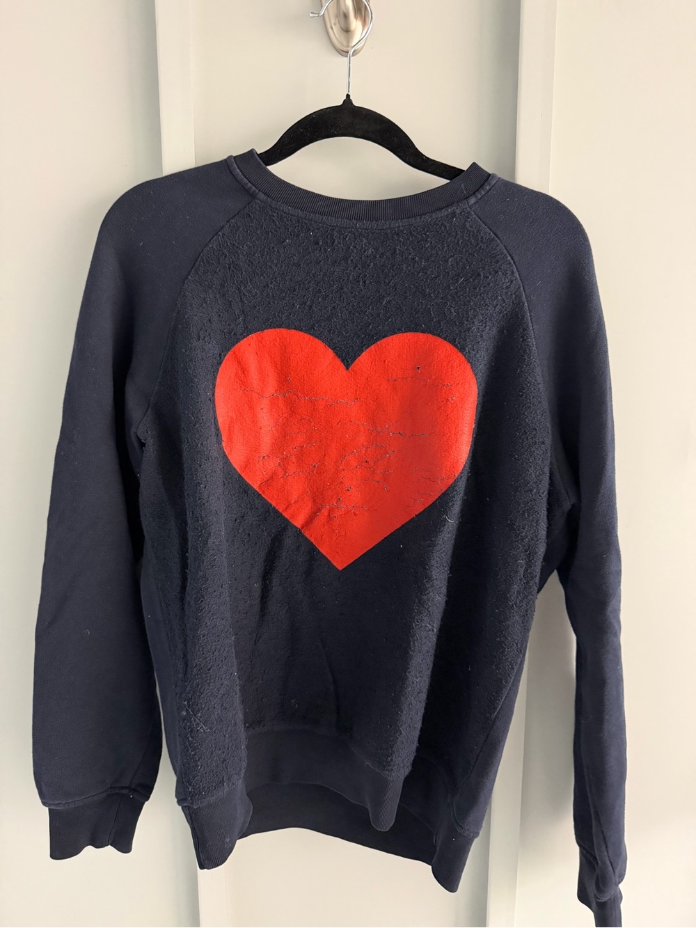 MSGM Italy #love Red Graphic Heart Sweatshirt Navy XS - Picture 2 of 11